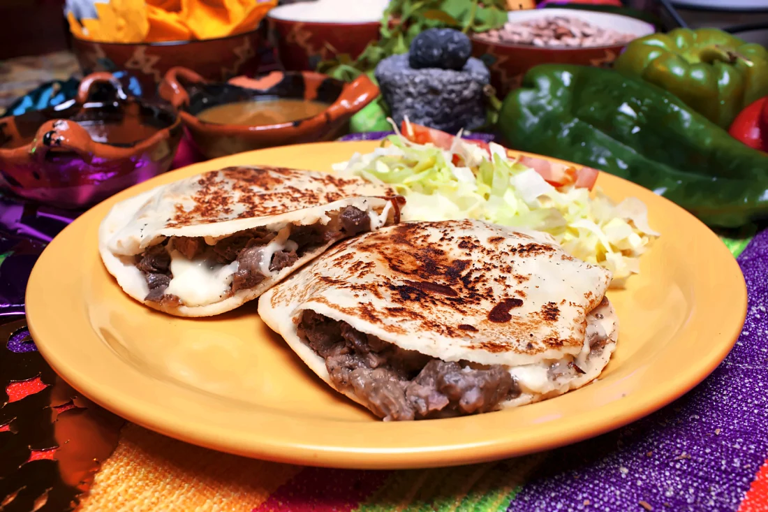 Gorditas filled with meat and cheese